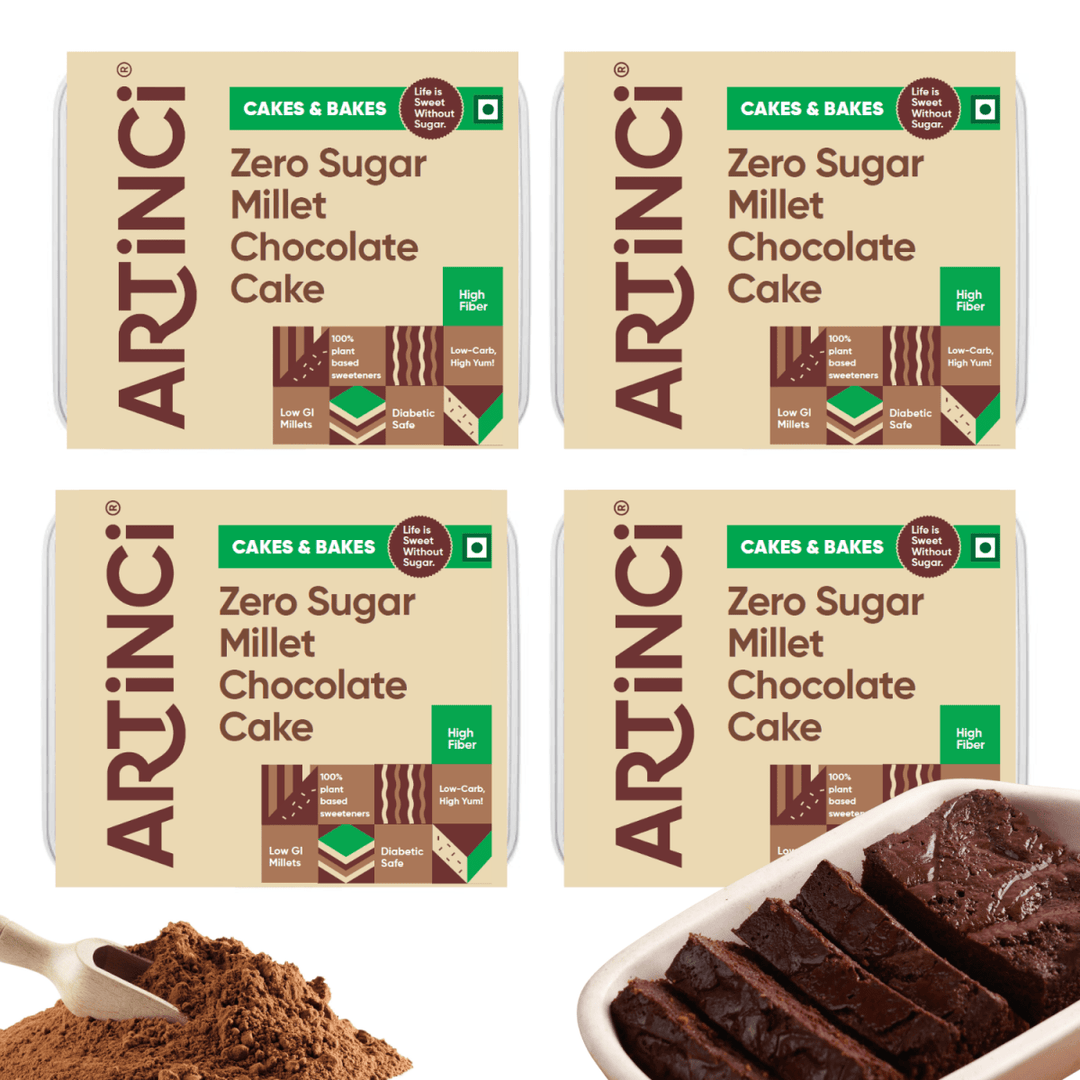 Eggless Millet Chocolate Cake - Sugar Free, Diabetic Friendly (150g) - Artinci#sugar - free##diabetic - friendly##weightloss#