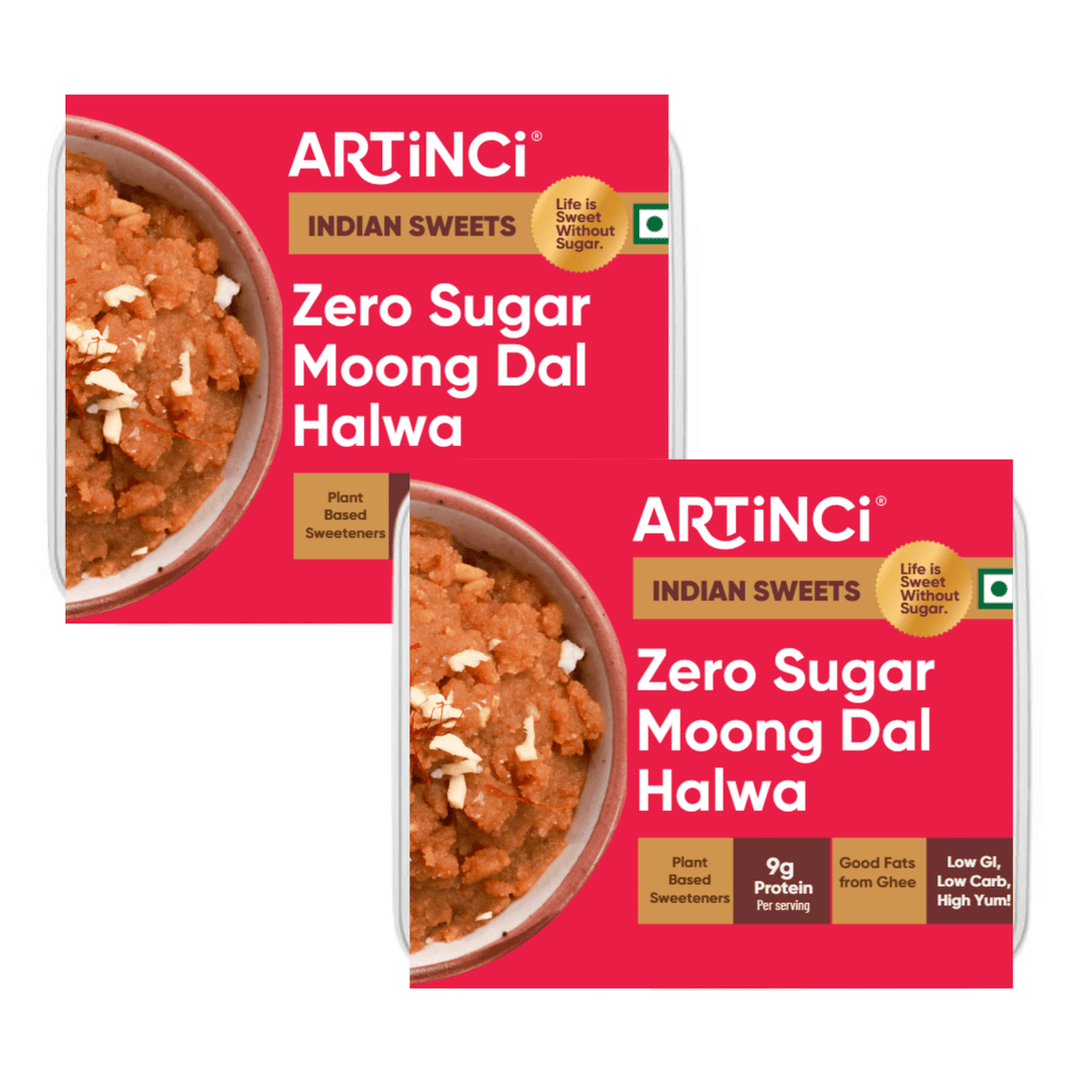 Pure Ghee Moong Dal Halwa | High Protein | Sugar Free, Diabetic Friendly - Artincisugar - freediabetic - friendlyweightloss