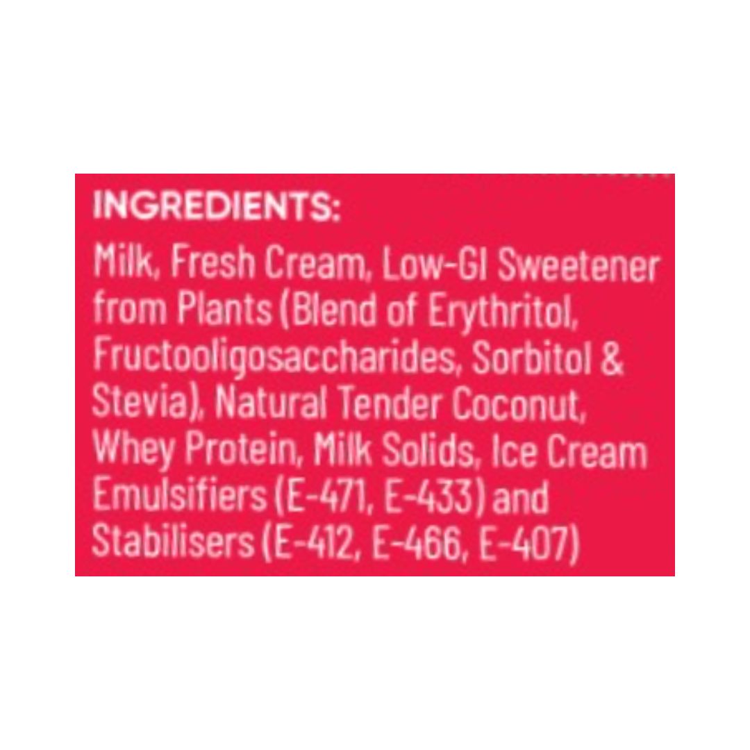 Sugar Free Tender Coconut Ice Cream Ingredients