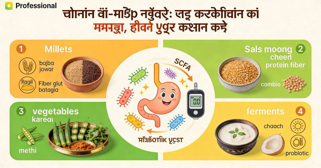 भारतीय हाई-फाइबर फूड्स: मिलेट्स, दालें, सब्ज़ी और देसी फरमेंट्स जो गट बैक्टीरिया को खिलाकर ब्लड शुगर कंट्रोल करते हैं