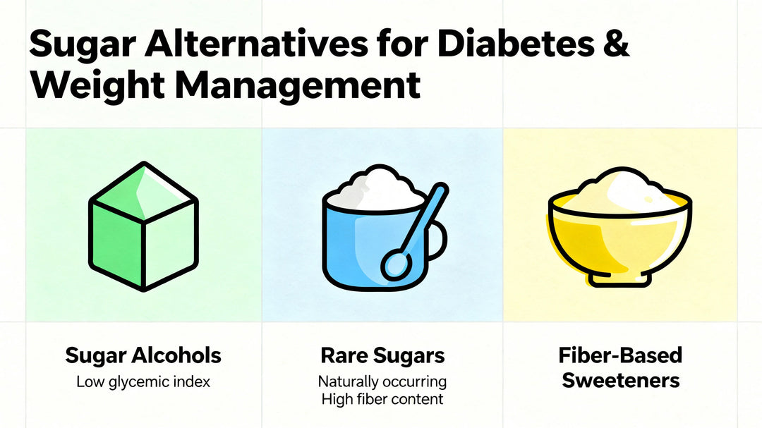 Benefits and drawbacks of sugar alcohols, rare sugars, and functional fiber-based sweeteners—especially for diabetics and weight-watchers.