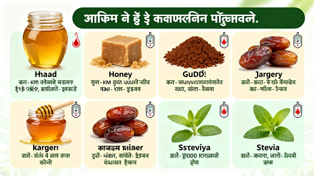 डायबिटीज में सुरक्षित नेचुरल स्वीटनर्स: शहद, गुड़, खजूर या स्टीविया? फायदे-नुकसान और सही इस्तेमाल