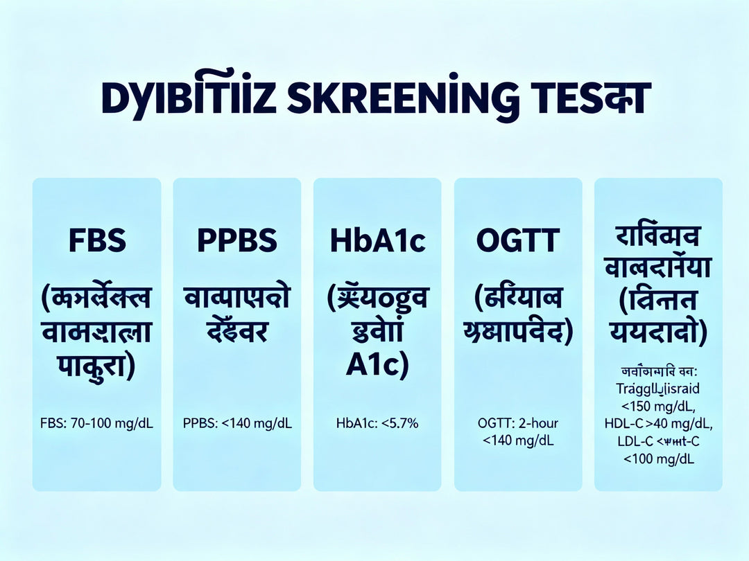 भारत में डायबिटीज स्क्रीनिंग: FBS, PPBS, HbA1c, OGTT, लिपिड प्रोफाइल – कब, क्यों और कितनी बार कराएं?
