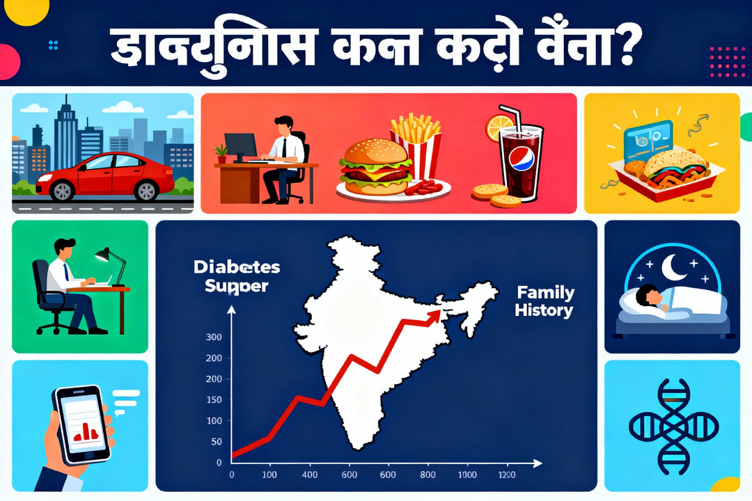 इंडिया में डायबिटीज क्यों तेज़ी से बढ़ रही है? शहरी लाइफस्टाइल, प्रोसेस्ड फूड, स्ट्रेस, नींद की कमी और फैमिली हिस्ट्री की पूरी कहानी