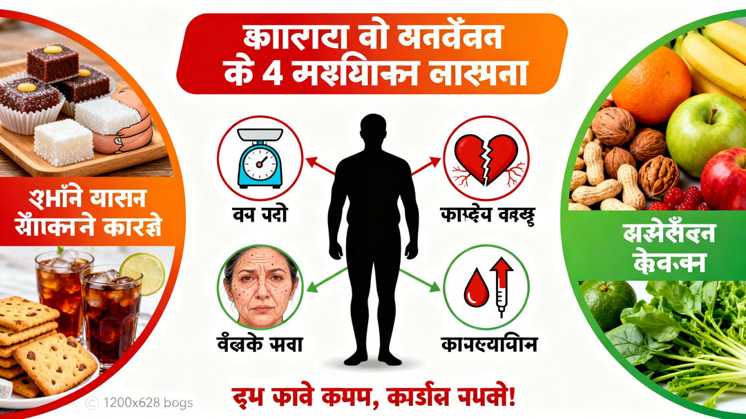 शर्करा की अधिकता का वजन, त्वचा, हृदय और डायबिटीज जोखिम पर लंबे समय तक प्रभाव