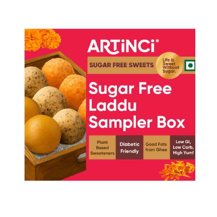 Sugar Free Assorted Laddu Sampler – Pack of 6 (Motichoor, Protein, Besan) | Diabetic Friendly | Zero Maida | Guilt-Free Mithai Trial Box (2 of Each)