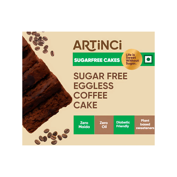 Eggless Millet Sugar free Coffee cake- Low Carb, Diabetic Friendly
