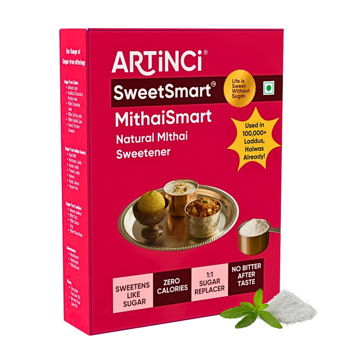 MithaiSmart™ by Artinci | Sugar free Sweetener for Healthy Sweets – The 1:1 Sugar Replacement with No Aftertaste | Stevia sweetener