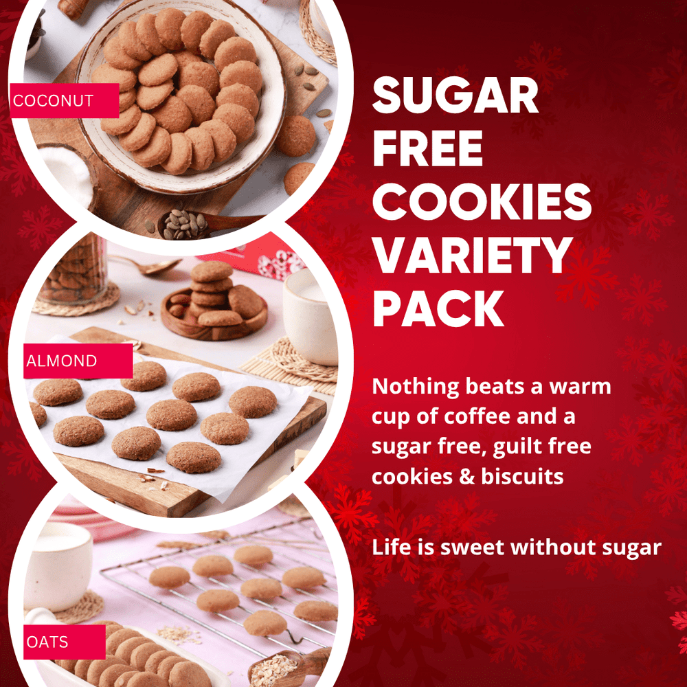 Assorted Sugar free cookies box - Diabetic friendly, Low carb, Guilt - free tea - time snack - Artincisugar - freediabetic - friendlyweightloss