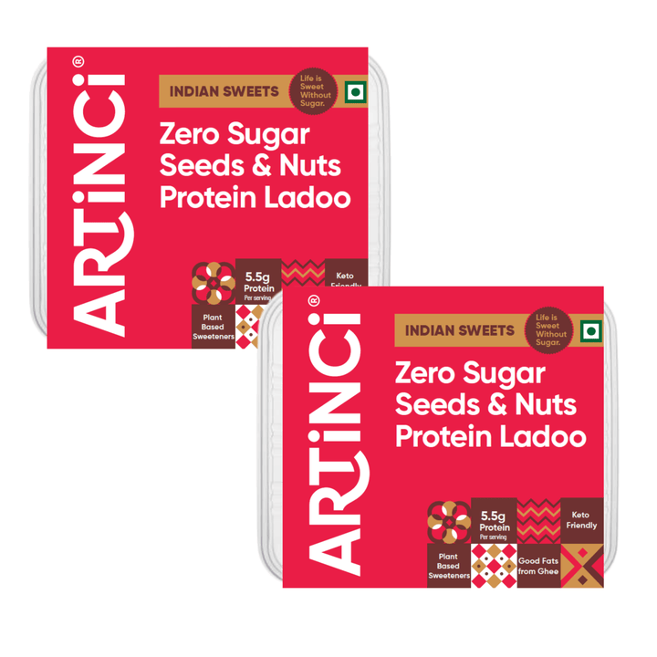 Protein Ladoo (5.5g Protein per ladoo, 28g Protein in a box) - Keto | Sugar - Free - Artincisugar - freediabetic - friendlyweightloss