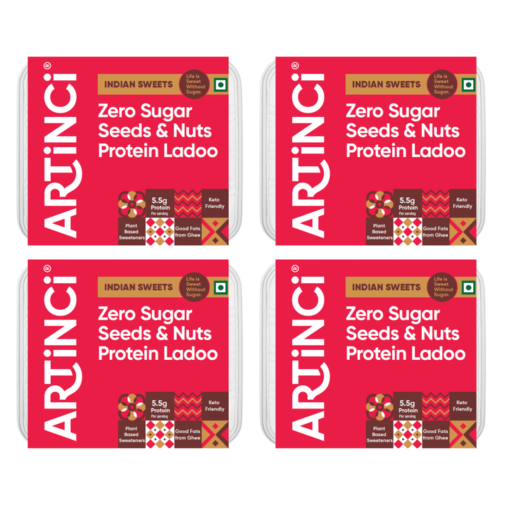 Protein Ladoo (5.5g Protein per ladoo, 28g Protein in a box) - Keto | Sugar - Free - Artincisugar - freediabetic - friendlyweightloss