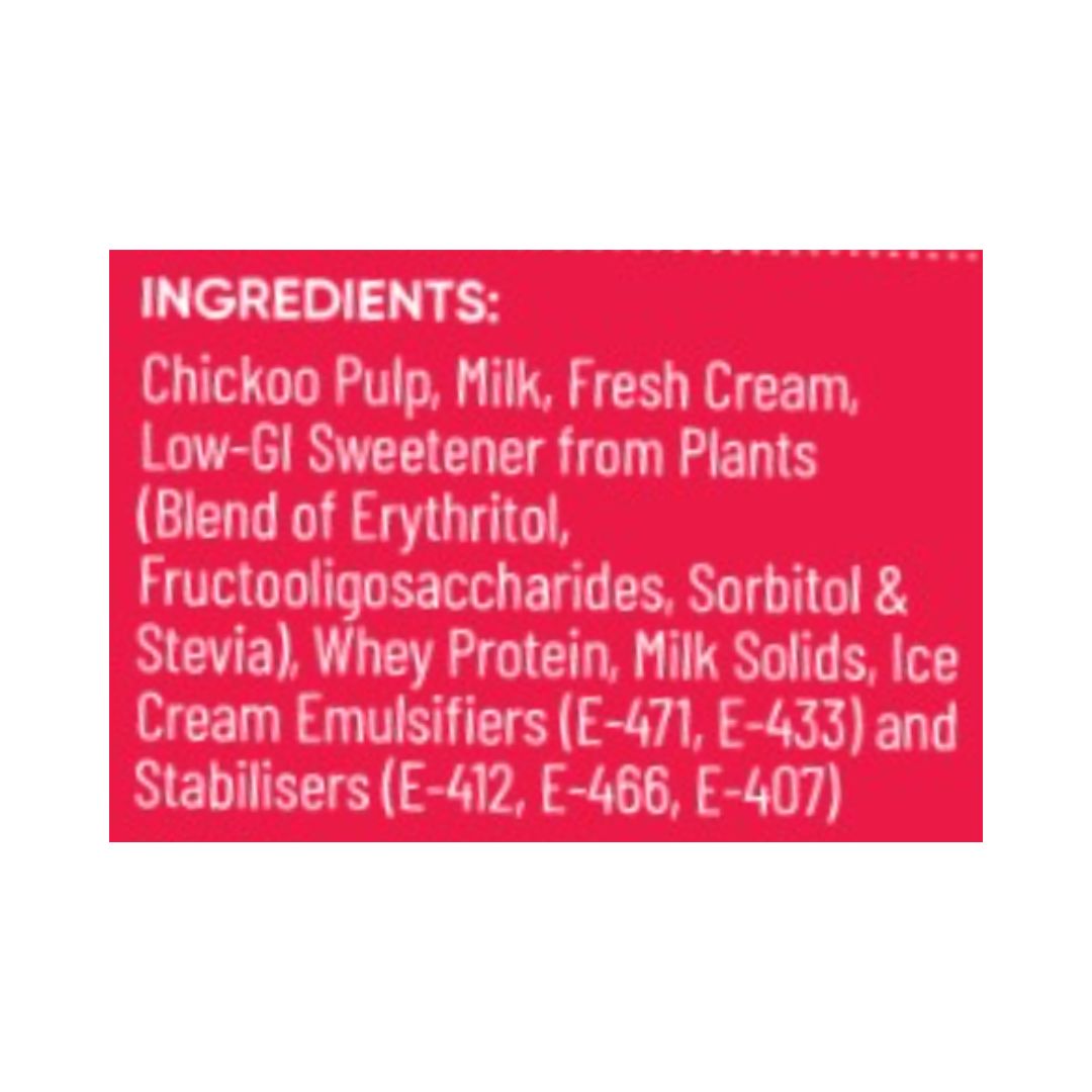 Sugar Free Chickoo Ice Cream Ingredients