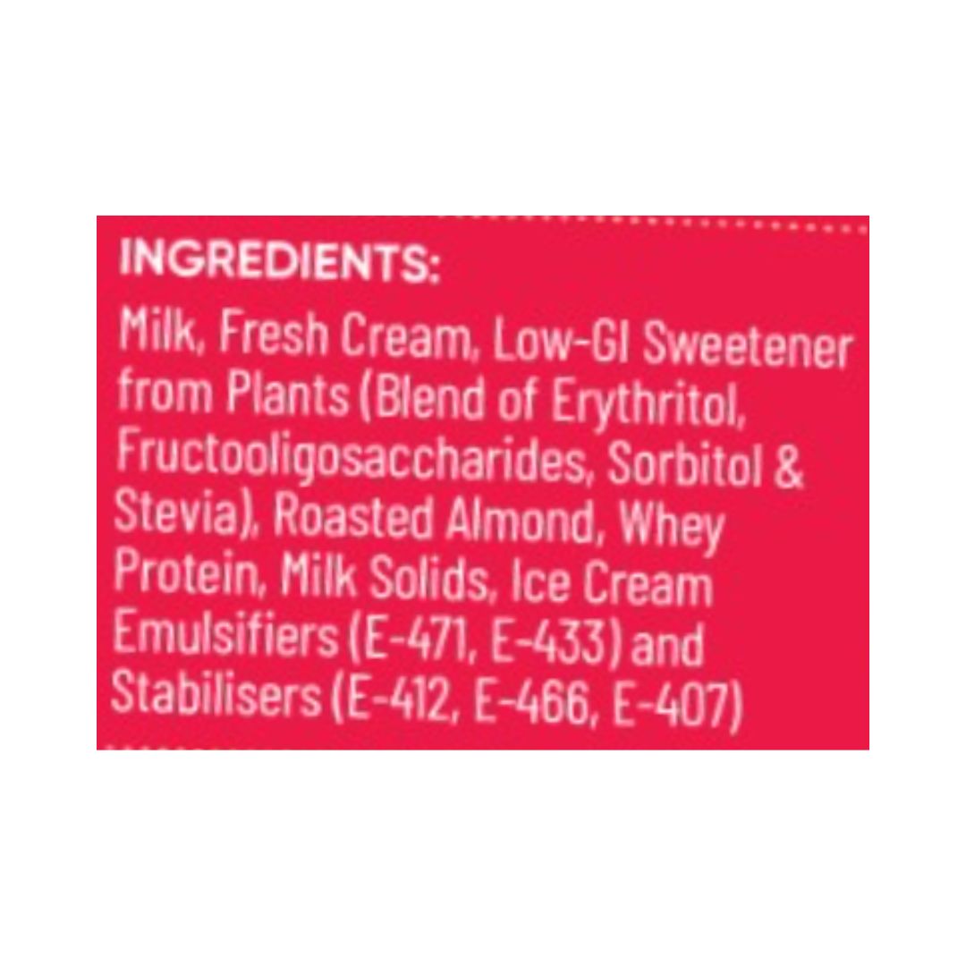 Sugar Free Roasted Almond Ice Cream Ingredients